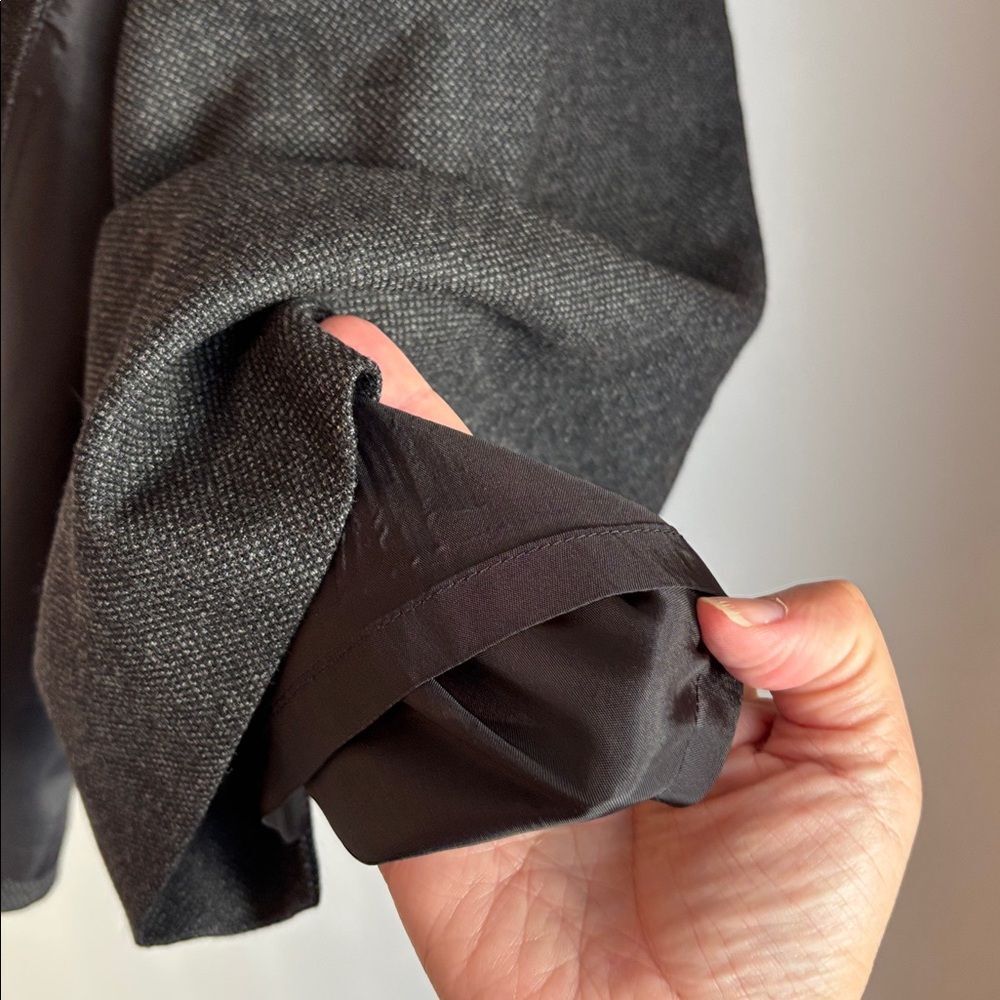Ann Taylor Pencil button front 100% wool wrap Skirt charcoal gray women’s 10 EUC - Picture 4 of 8